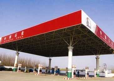 Anti construção 100-300m do dossel do posto de gasolina da corrosão S355JR que soldam