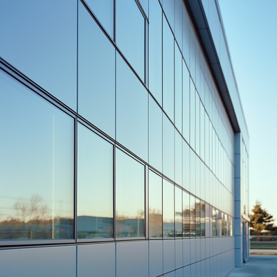 Parede de cortina de alumínio cinza claro para grandes edifícios hospitalares estilo e durabilidade