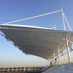 O plutônio curvou o corte elástico da arquitetura da membrana do telhado PTFE da membrana