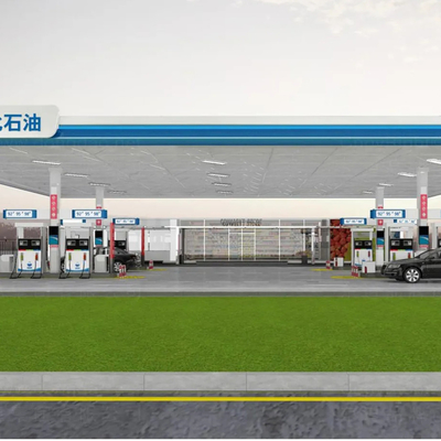 Q345 pré-fabricou o telhado do EPS da construção de aço do dossel do posto de gasolina