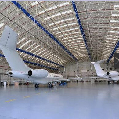 Os quadros de aço do espaço da casa pré-fabricada de Q235B muram o GB Darkgray para a construção do hangar do avião