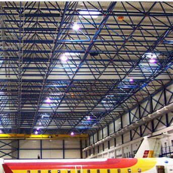 Estruturas espaciais pré-fabricadas de aço Q235B, parede gris escuro GB, para hangares de aviões