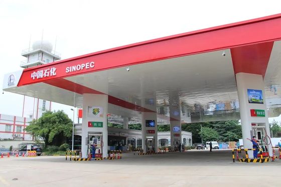 Estruturas de Aço Espaciais para Telhados Postos de Gasolina Sistema de Cobertura para Pedágios ISO GB