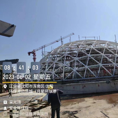 Construção clara pré-fabricada da estrutura de construção da armação de aço diâmetro de 70m e de 90m para o stoge