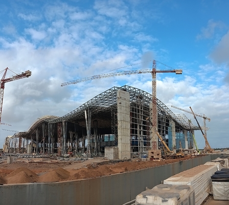 Q355 Estruturas espaciais de aço Edifício do terminal do aeroporto para edifícios de grande diâmetro